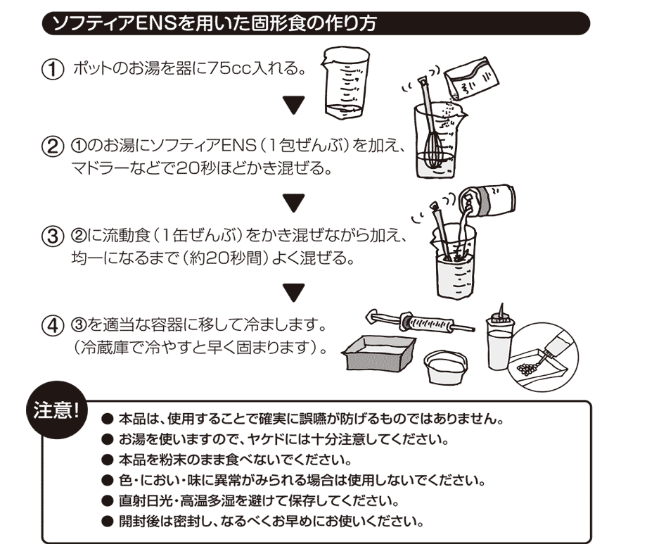 ソフティアENSを用いた固形食の作り方