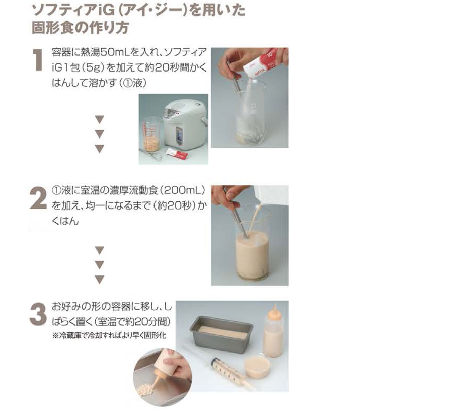 ソフティアiGを用いた固形食の作り方